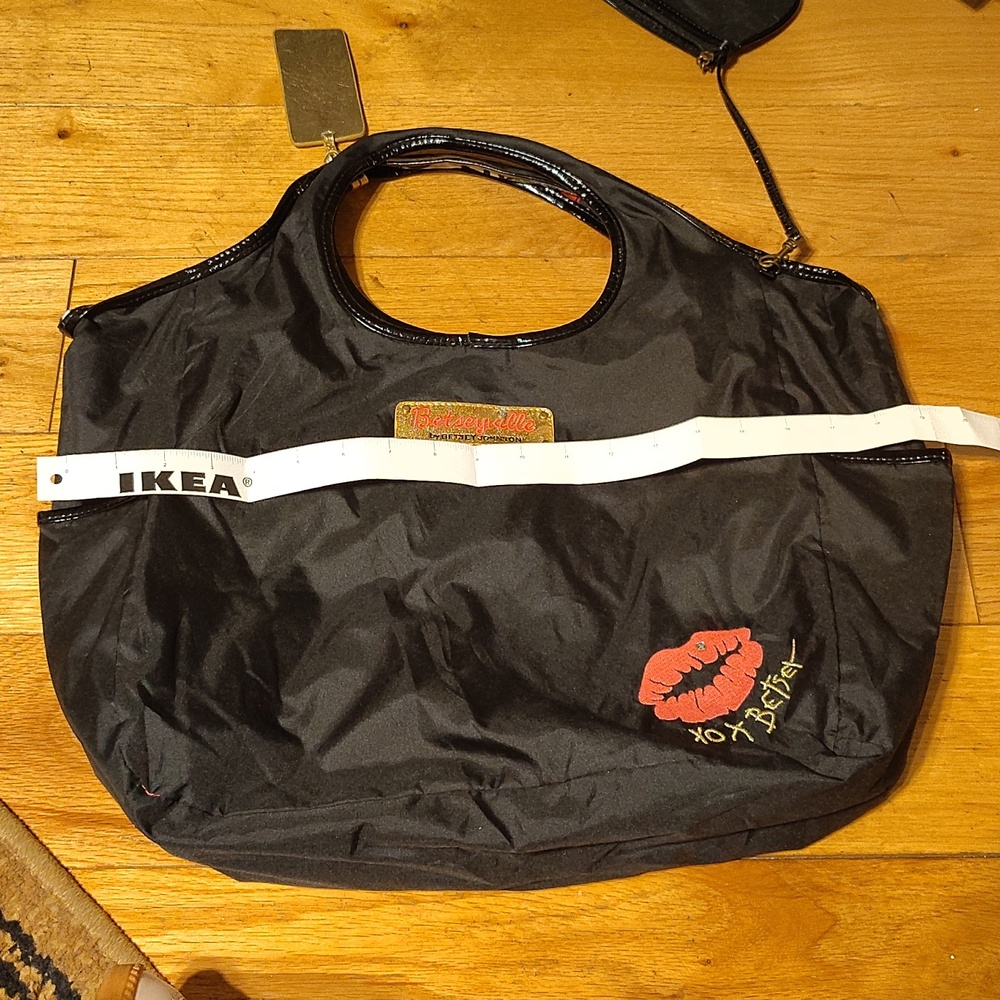 Vintage Betseyville Betsey Johnson Reversible Cherry Print Zebra Striped Tote - Picture 11 of 14